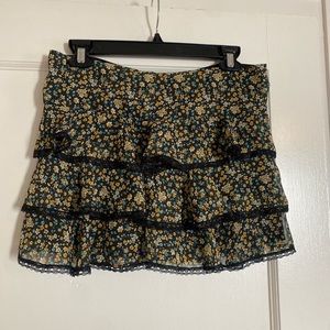 Flouncy Floral Tiered Skirt